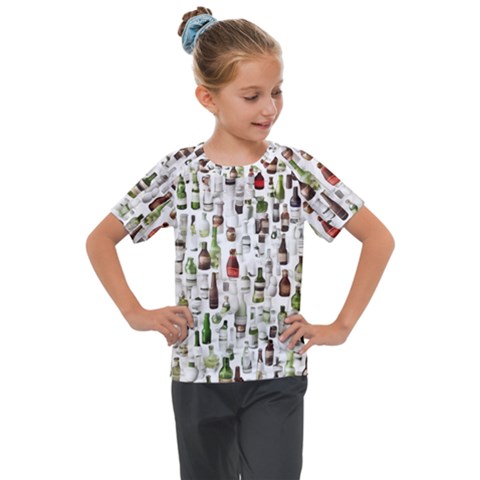 Bottle Chic Print Patterns Kids  Mesh Piece T-shirt by BellaVistaTshirt02