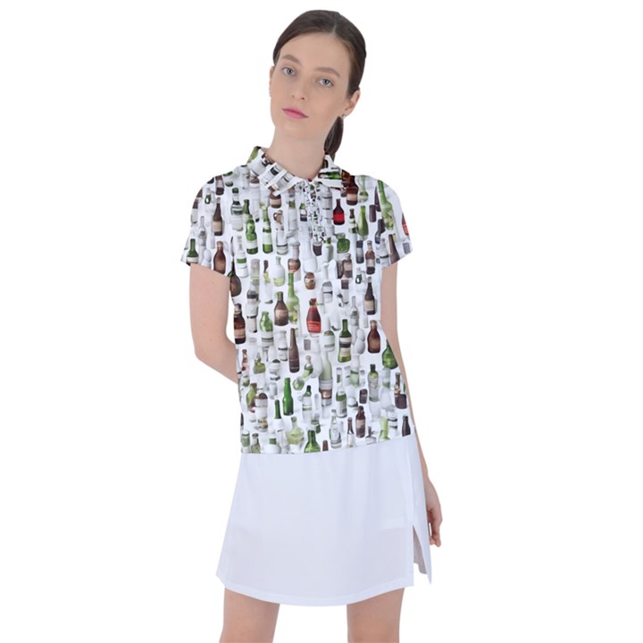 Bottle Chic Print Patterns Women s Polo T-Shirt