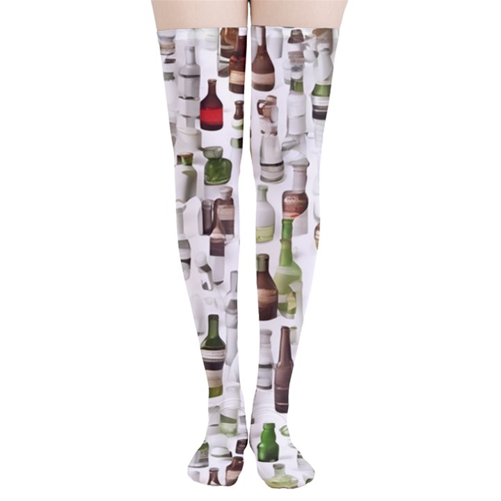 Bottle Chic Print Patterns Thigh High Stockings