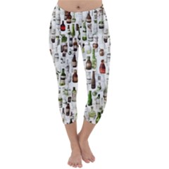 Bottle Chic Print Patterns Capri Winter Leggings 