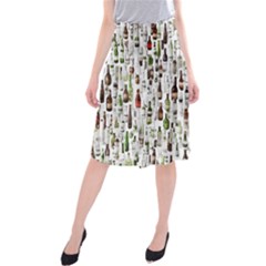 Bottle Chic Print Patterns Midi Beach Skirt by BellaVistaTshirt02