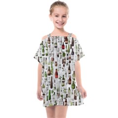 Bottle Chic Print Patterns Kids  One Piece Chiffon Dress by BellaVistaTshirt02