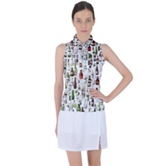 Bottle Chic Print Patterns Women s Sleeveless Polo T-shirt