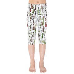 Bottle Chic Print Patterns Kids  Capri Leggings 