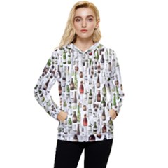 Bottle Chic Print Patterns Women s Lightweight Drawstring Hoodie