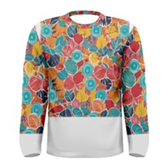 Floral And Leaves Pattern Men s Long Sleeve T-shirt