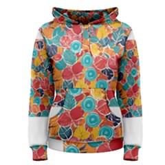 Floral And Leaves Pattern Women s Pullover Hoodie