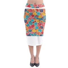 Floral And Leaves Pattern Midi Pencil Skirt by BellaVistaTshirt02