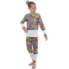 Floral And Leaves Pattern Kids  Long Sleeve Set 