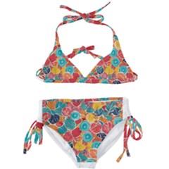 Floral And Leaves Pattern Kids  Classic Bikini Set by BellaVistaTshirt02