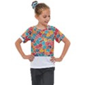 floral and leaves pattern Kids  Mesh Piece T-Shirt View1