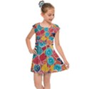 floral and leaves pattern Kids  Cap Sleeve Dress View1