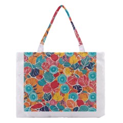 Floral And Leaves Pattern Medium Tote Bag by BellaVistaTshirt02