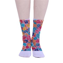 Floral And Leaves Pattern Smooth Crew Length Tube Socks by BellaVistaTshirt02