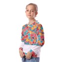 floral and leaves pattern Kids  Long Sleeve T-Shirt with Frill  View2