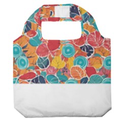 Floral And Leaves Pattern Premium Foldable Grocery Recycle Bag by BellaVistaTshirt02