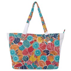 Floral And Leaves Pattern Full Print Shoulder Bag by BellaVistaTshirt02