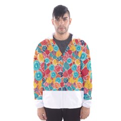 Floral And Leaves Pattern Men s Hooded Windbreaker