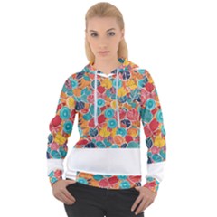 Floral And Leaves Pattern Women s Overhead Hoodie