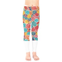 Floral And Leaves Pattern Kids  Classic Winter Leggings