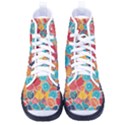 floral and leaves pattern Women s High-Top Canvas Sneakers View1