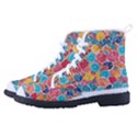 floral and leaves pattern Women s High-Top Canvas Sneakers View2