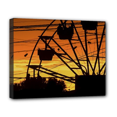 Urban Sunset Scene, Las Grutas, Rio Negro, Argentina Bk Deluxe Canvas 20  X 16  (stretched)