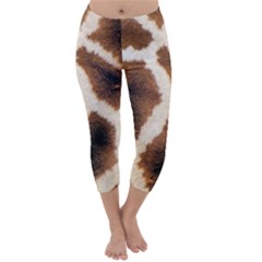 Giraffe Skin Texture Capri Winter Leggings 