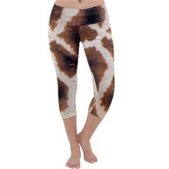 Giraffe Skin Texture Capri Yoga Leggings by kyorashop23