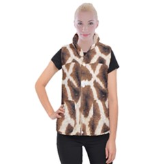 Giraffe Skin Texture Women s Button Up Vest