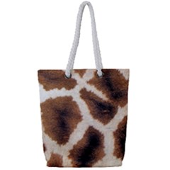 Giraffe Skin Texture Full Print Rope Handle Tote (small) by kyorashop23