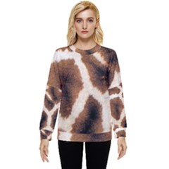 Giraffe Skin Texture Hidden Pocket Sweatshirt