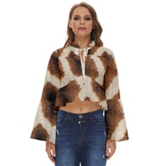 Giraffe Skin Texture Boho Long Bell Sleeve Top