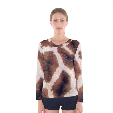 Giraffe Skin Texture Women s Long Sleeve T-shirt by kyorashop23