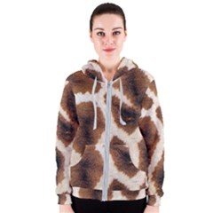 Giraffe Skin Texture Women s Zipper Hoodie