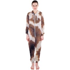 Giraffe Skin Texture Hooded Jumpsuit (ladies)