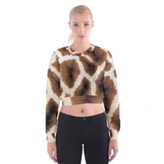 Giraffe Skin Texture Cropped Sweatshirt