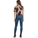 Giraffe Skin Texture Women s Round Neck Short Sleeve Crop Top View4