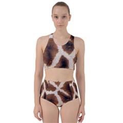 Giraffe Skin Texture Racer Back Bikini Set by kyorashop23