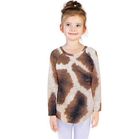 Giraffe Skin Texture Kids  Long Sleeve T-shirt by kyorashop23