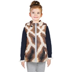 Giraffe Skin Texture Kids  Hooded Puffer Vest