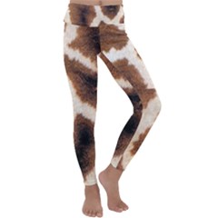 Giraffe Skin Texture Kids  Lightweight Velour Classic Yoga Leggings by kyorashop23