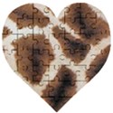 Giraffe Skin Texture Wooden Puzzle Heart View1