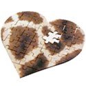 Giraffe Skin Texture Wooden Puzzle Heart View2