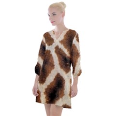 Giraffe Skin Texture Open Neck Shift Dress by kyorashop23