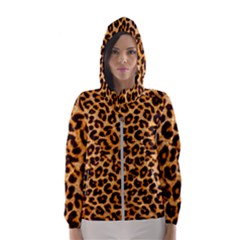 Giraffe Texture, Close-up, Giraffe Skin Texture Women s Hooded Windbreaker