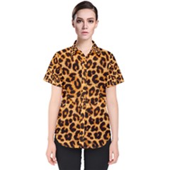 Giraffe Texture, Close-up, Giraffe Skin Texture Women s Short Sleeve Shirt