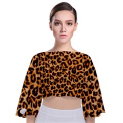 Giraffe Texture, Close-up, Giraffe Skin Texture Tie Back Butterfly Sleeve Chiffon Top by kyorashop23