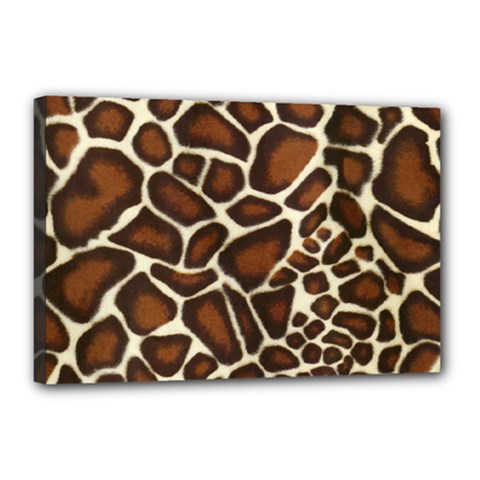 Giraffe Texture, Macro Canvas 18  X 12  (stretched) by kyorashop23