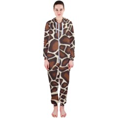 Giraffe Texture, Macro Hooded Jumpsuit (ladies)